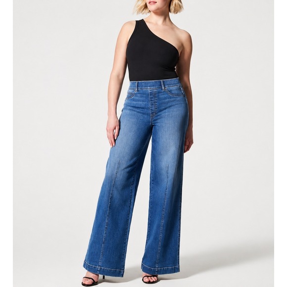 SPANX Denim - High-Rise Wide Leg Women’s Jeans - Blue